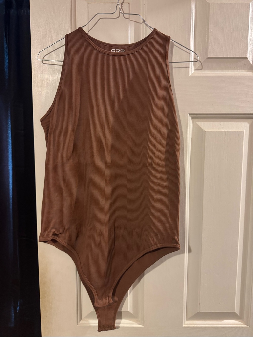 Women’s Ribbed Brown One-Piece Bodysuit